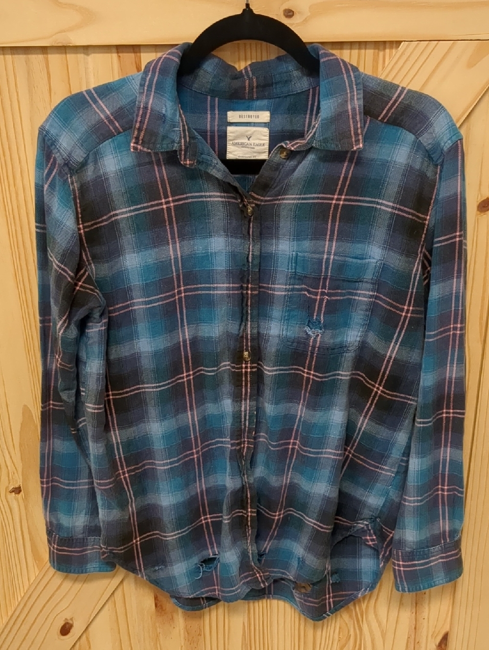 American Eagle Outfitters Blue Plaid Shirt
